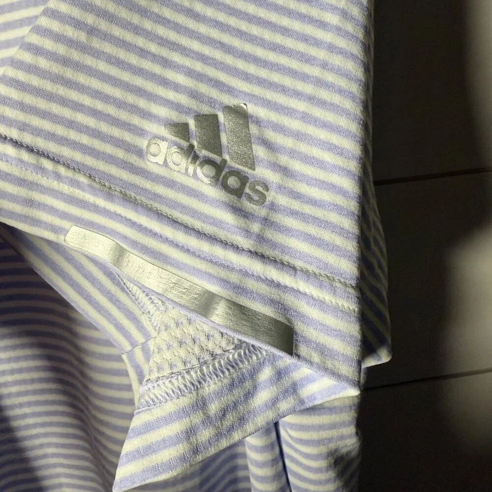 Adidas Heat.RDY Golf Polo Shirt Men’s XXL Light Purple & White Stripe